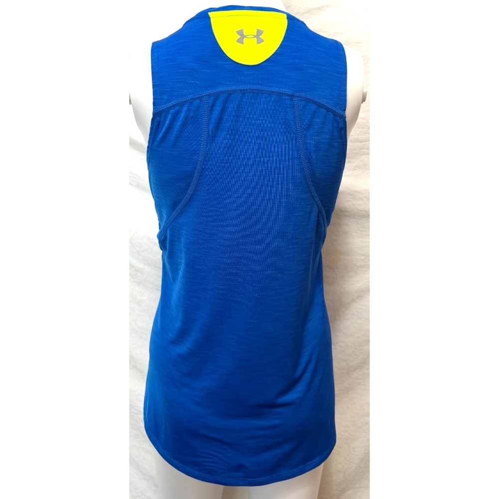 Under Armour Heat Gear Run Semi-Fitted Women's Small Blue Racer Back Tank Top